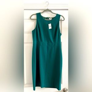 J. Crew green, sleeveless sheath dress. Size 10. Never worn.